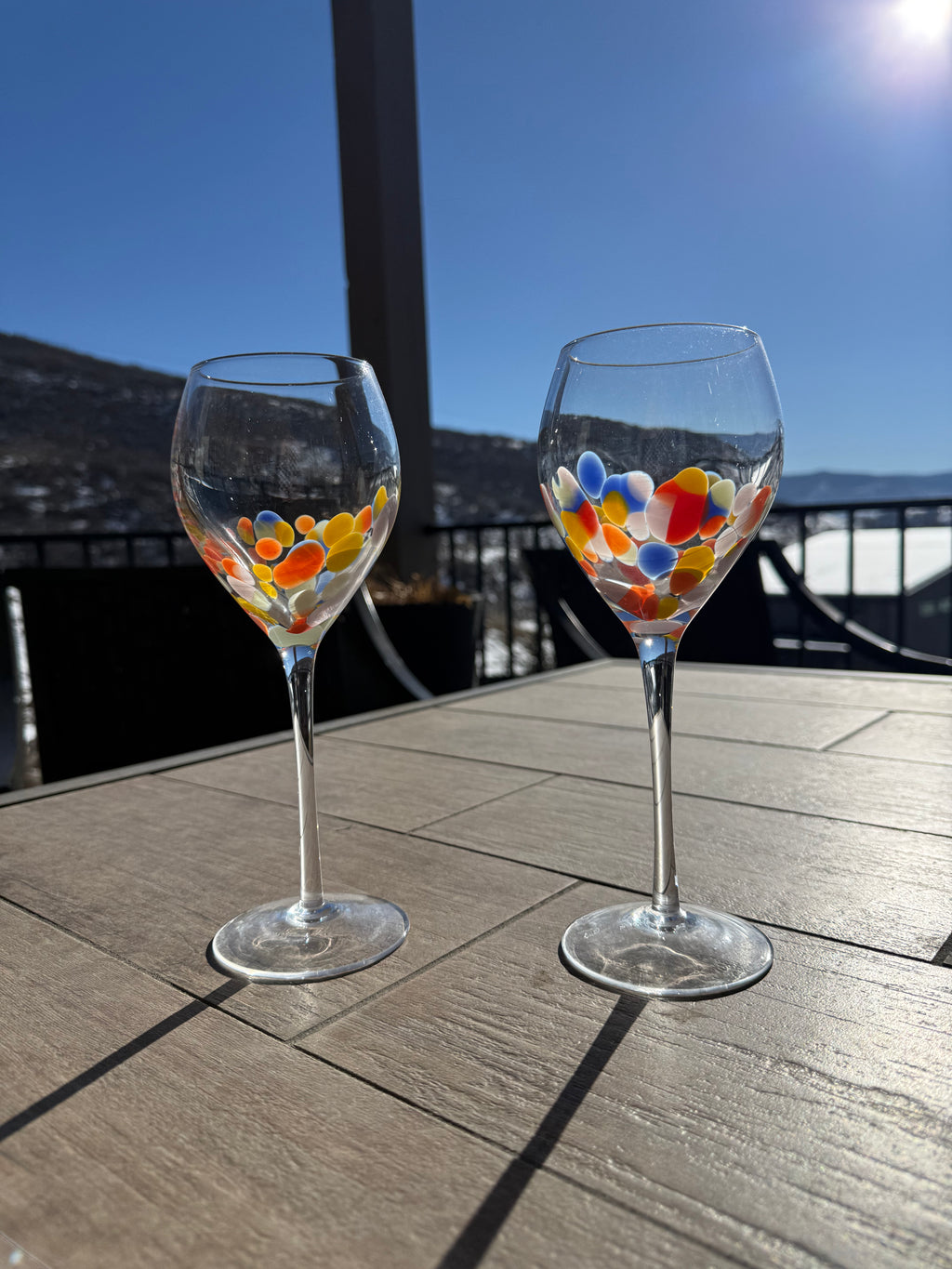 Painted Stem Wine Glass Rental