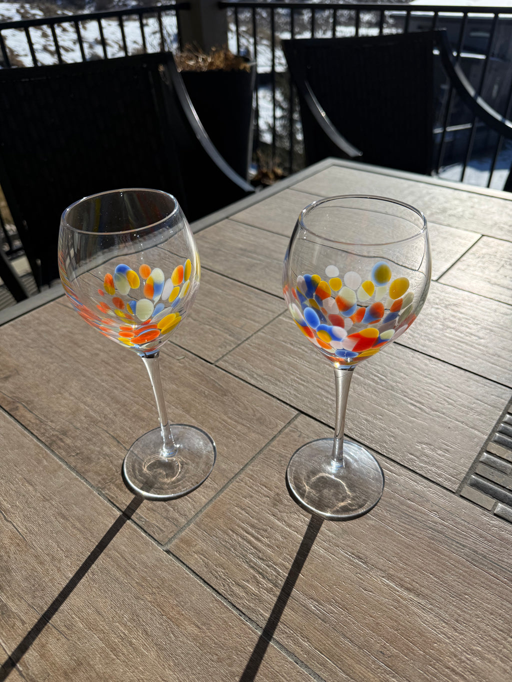 Painted Stem Wine Glass Rental